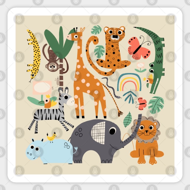 Safari Animals Cute Sticker by bruxamagica